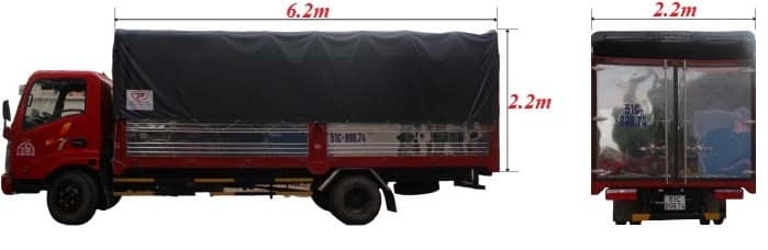 Cho thuê xe tải 2 tấn dài 6 m