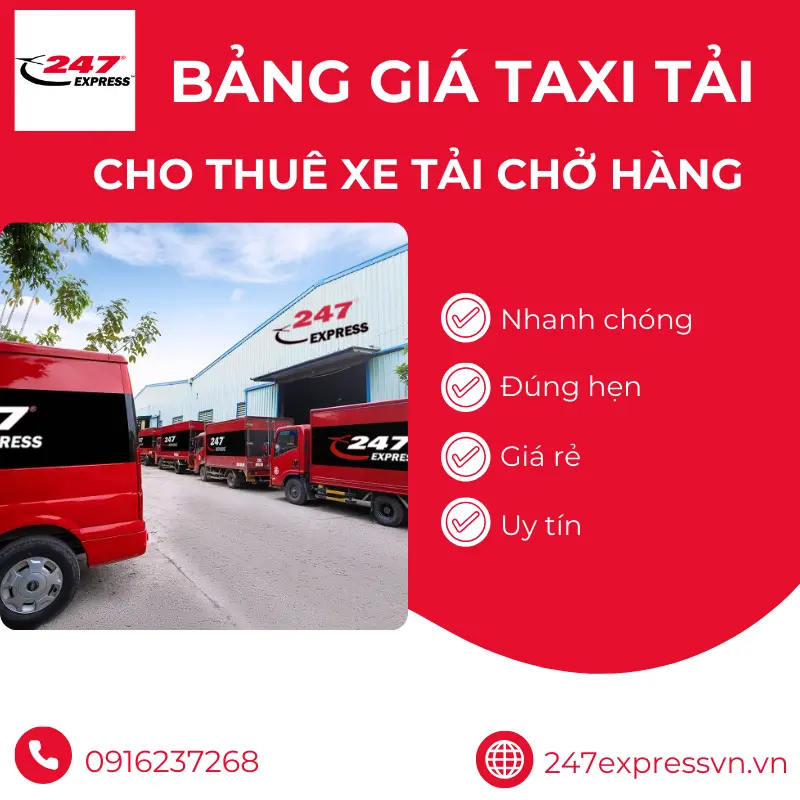 Bảng giá cho thuê xe tải chở hàng