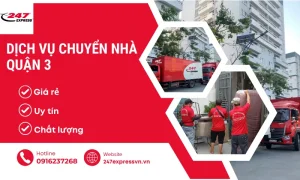 Chuyển Nhà 247 cung cấp dịch vụ chuyển nhà Quận 3 với quy trình nhanh chóng, đảm bảo an toàn mọi tài sản với mức giá rẻ