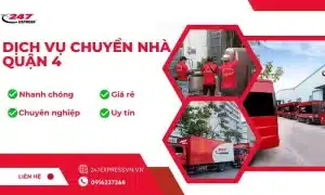 Dịch vụ chuyển nhà chuyên nghiệp quận 4 của Chuyển Nhà 247 với đội ngũ nhân viên giàu kinh nghiệm giúp việc chuyển nhà nhanh chóng